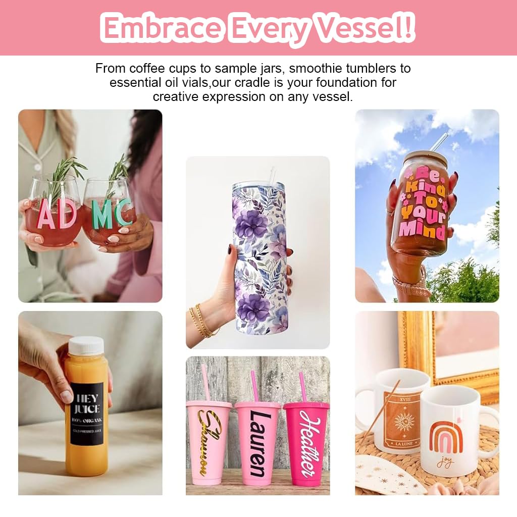 HASTHIP Silicone Water Bottle Holder Tumblers Cradle Cup Cradle for Apply UV DTF Decals/Apply Vinyl Decals Water Bottle Cradle for DIY Customization, DIY Water Bottle Accessory Tool HASTHIP Silicone Water Bottle Holder Tumblers Cradle Cup Cradle for Apply UV DTF Decals/Apply Vinyl Decals Water Bottle Cradle for DIY Customization, DIY Water Bottle Accessory Tool